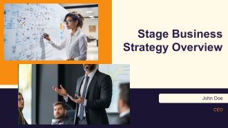 Stage Business Strategy Overview PPT Presentation AT