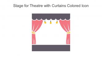Stage For Theatre With Curtains Colored Icon In Powerpoint Pptx Png And Editable Eps Format