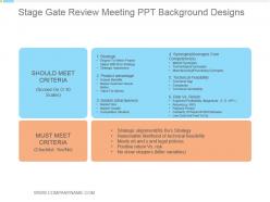 Stage gate review meeting ppt background designs