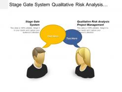 Stage gate system qualitative risk analysis project management cpb