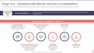 Stage One Questionnaire Results AI Playbook Accelerate Digital Transformation