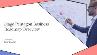 Stage Pentagon Business Roadmap Overview PPT Guidelines AT