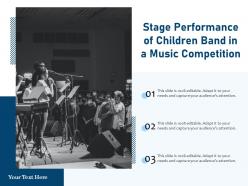Stage performance of children band in a music competition