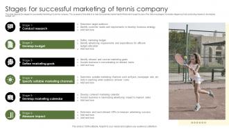 Stages For Successful Marketing Of Tennis Company