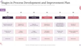 Stages In Process Development And Improvement Plan