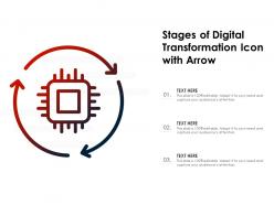 Stages of digital transformation icon with arrow