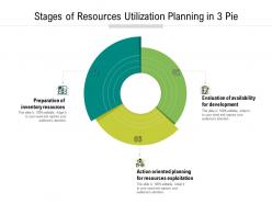 Stages Of Resources Utilization Planning In 3 Pie