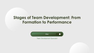 Stages Of Team Development From Formation To Performance PPT Summary AT