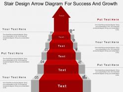 Stair design arrow diagram for success and growth flat powerpoint design