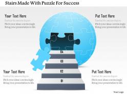 Stairs made with puzzle for success powerpoint template