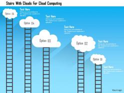 Stairs with clouds for cloud computing flat powerpoint design