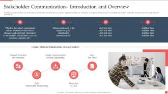 Stakeholder Communication Introduction And Overview Best Practices And Guide