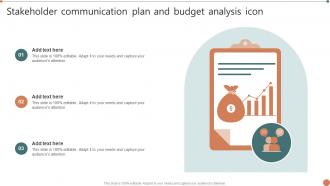 Stakeholder Communication Plan And Budget Analysis Icon