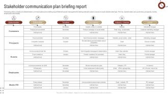 Stakeholder Communication Plan Briefing Report