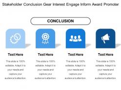 Stakeholder conclusion gear interest engage inform award promoter