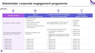 Stakeholder Corporate Engagement Programme Event Communication
