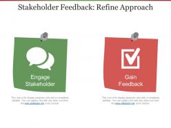 Stakeholder feedback refine approach presentation portfolio