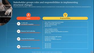 Stakeholder Groups Roles And Responsibilities Change Management Training Plan