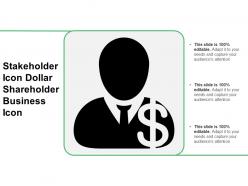 Stakeholder icon dollar shareholder business icon