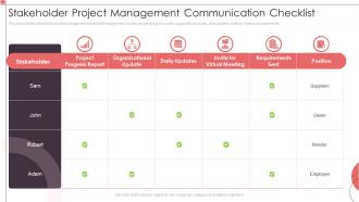 Stakeholder Project Management Communication Checklist