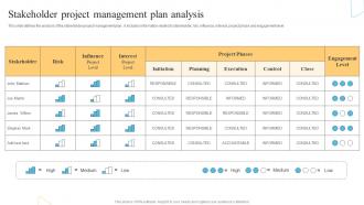 Stakeholder Project Management Plan Analysis