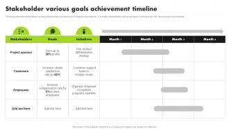 Stakeholder Various Goals Achievement Timeline Strategic Approach For Developing Stakeholder