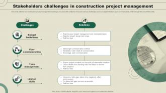 Stakeholders Challenges In Construction Project Management
