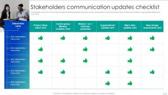 Stakeholders Communication Updates Checklist Corporate Communication Strategy