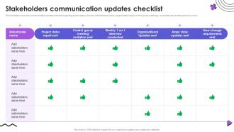 Stakeholders Communication Updates Checklist Event Communication