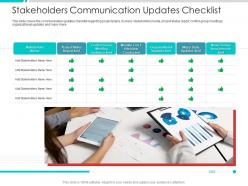 Stakeholders communication updates checklist project engagement management process ppt download