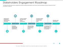 Stakeholders engagement roadmap project engagement management process ppt icons