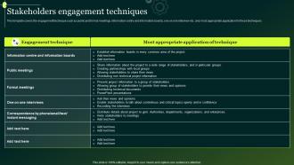 Stakeholders Engagement Techniques Crisis Communication