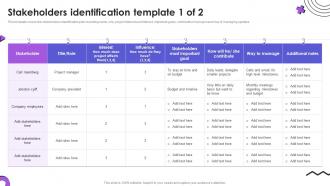 Stakeholders Identification Template 1 Of 2 Event Communication