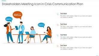Stakeholders Meeting Icon In Crisis Communication Plan