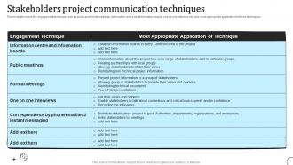 Stakeholders Project Communication Techniques Types Of Communication Strategy