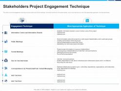 Stakeholders Project Engagement Technique Information Technique Ppt Formats