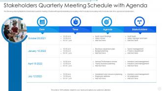Stakeholders Quarterly Meeting Schedule With Agenda