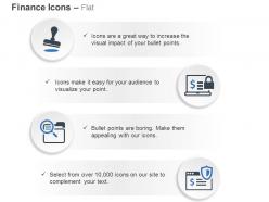 Stamp secure online transaction book keeping online banking security ppt icons graphics