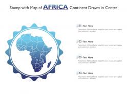 Stamp with map of africa continent drawn in centre