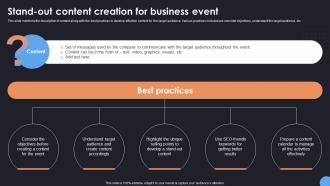 Stand Out Content Creation Comprehensive Guide For Corporate Event Strategy