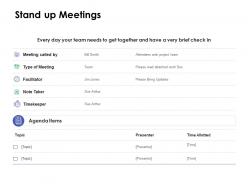 Stand Up Meetings Ppt Powerpoint Presentation Styles Inspiration