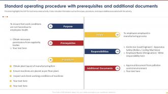 Standard Operating Procedure With Prerequisites And Additional Documents