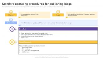 Standard Operating Procedures For Publishing Blogs