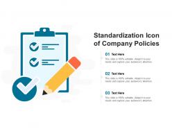 Standardization Icon Of Company Policies