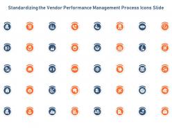 Standardizing the vendor performance management process icons slide ppt pictures