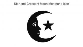 Star And Crescent Moon Monotone Icon In Powerpoint Pptx Png And Editable Eps Format