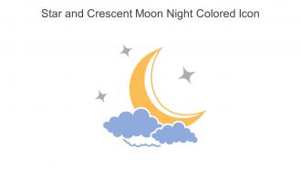 Star And Crescent Moon Night Colored Icon In Powerpoint Pptx Png And Editable Eps Format