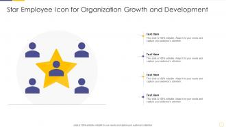 Star employee icon for organization growth and development