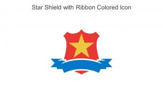 Star Shield With Ribbon Colored Icon In Powerpoint Pptx Png And Editable Eps Format