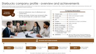 Starbucks Company Profile Overview And Coffee Business Company Profile CP SS V